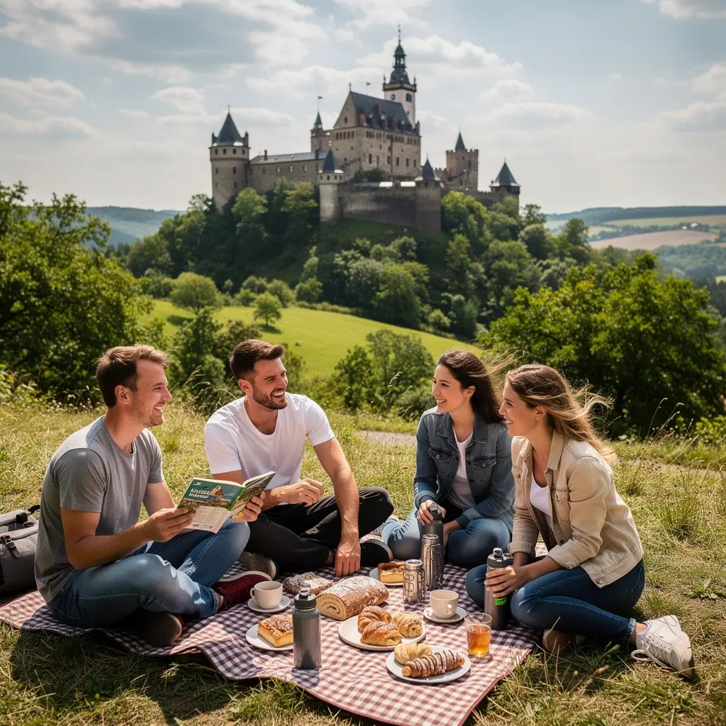 Mapa České republiky s vyznačenými turistickými trasami.